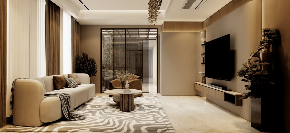 Living room showcase